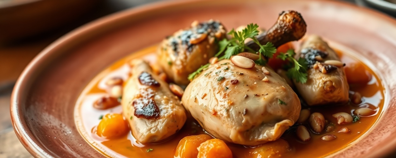 Chicken Tagine with Apricots and Almonds