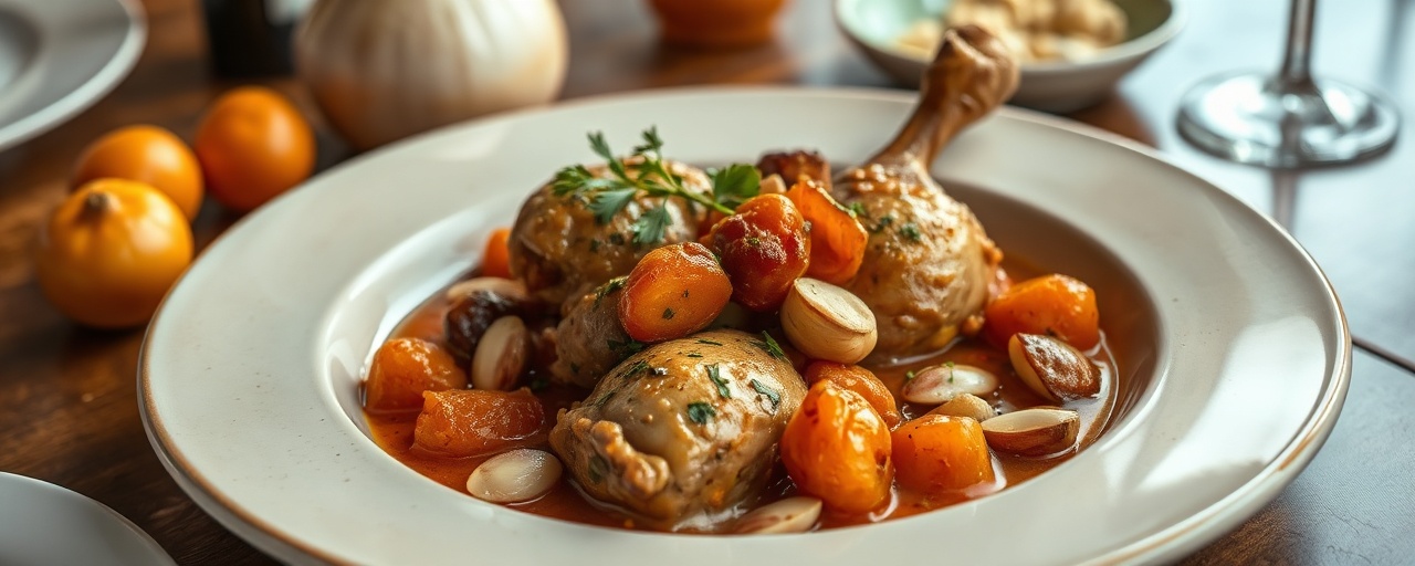 Chicken Tagine with Apricots and Almonds