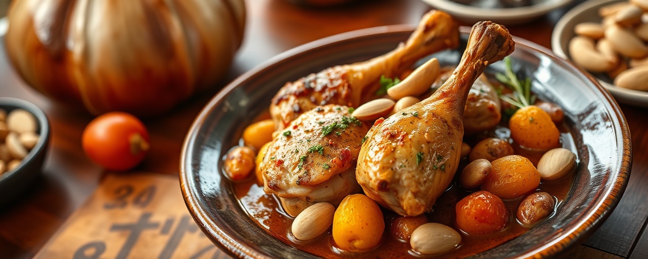 Chicken Tagine with Apricots and Almonds
