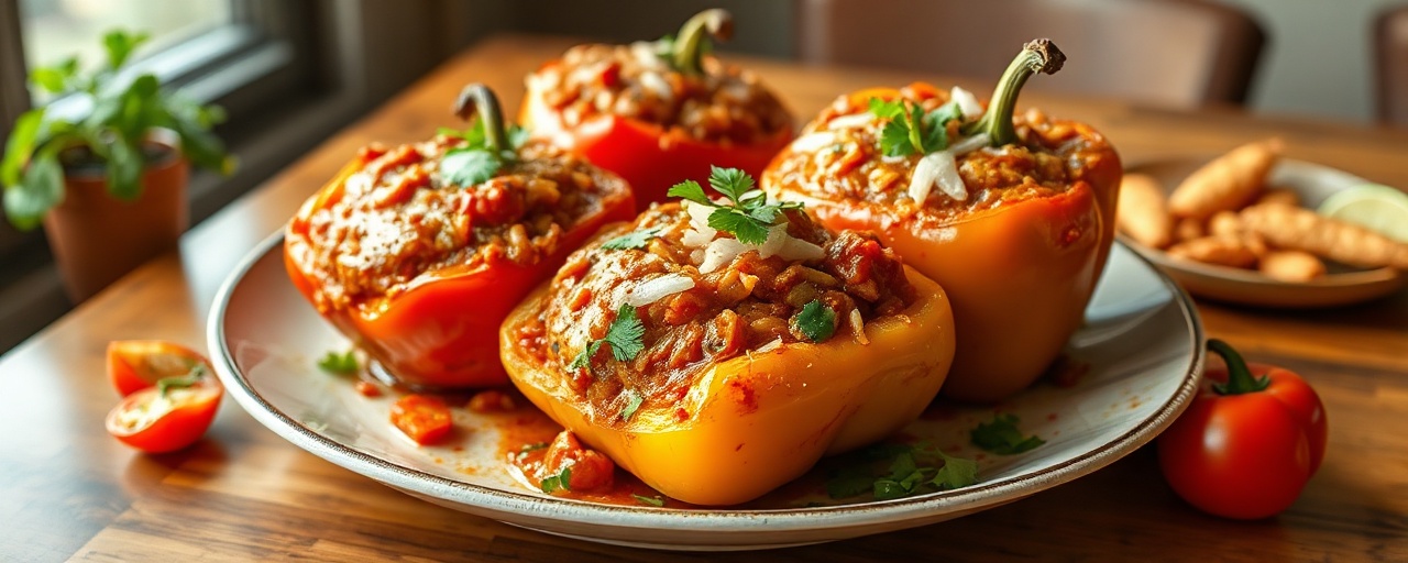 Chicken Tinga Stuffed Bell Peppers