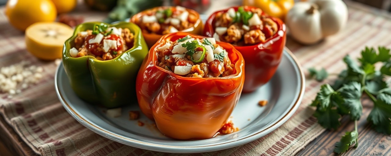 Chicken Tinga Stuffed Bell Peppers