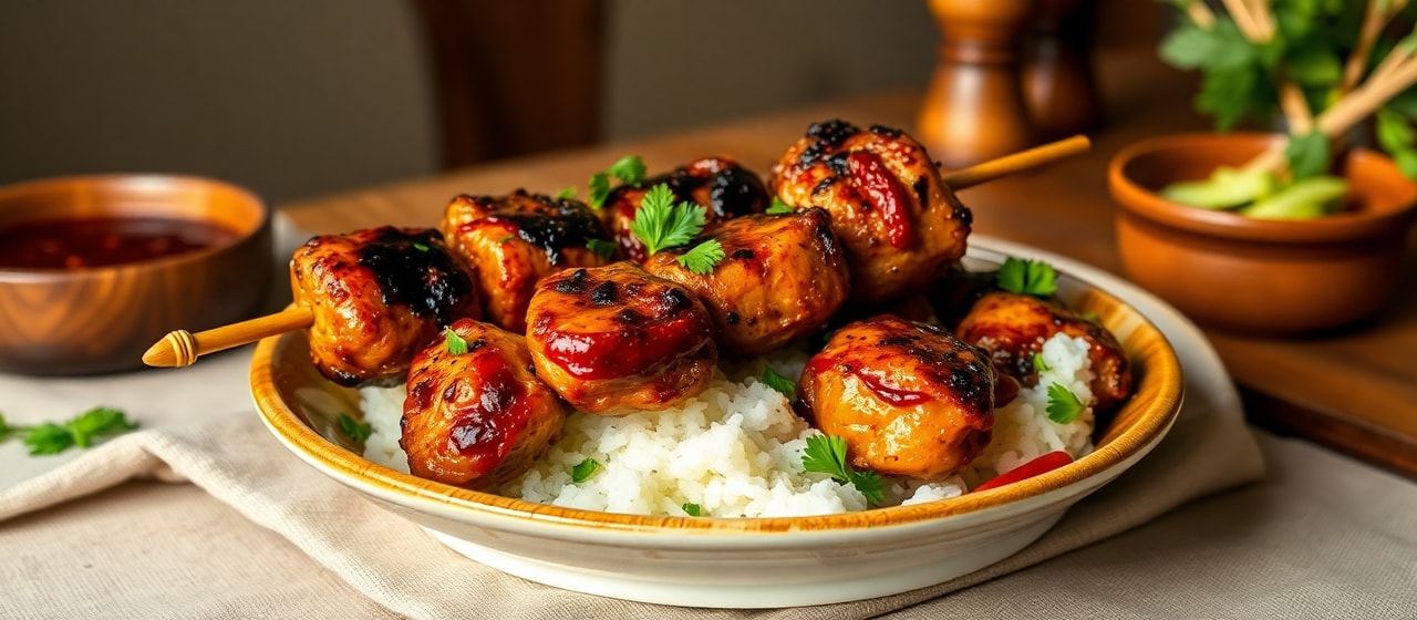 Chipotle Adobo Charcoal-Grilled Chicken Skewers