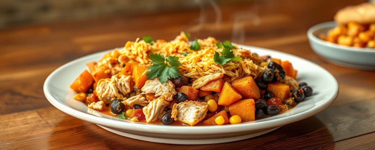 Chipotle Chicken and Sweet Potato Enchilada Casserole