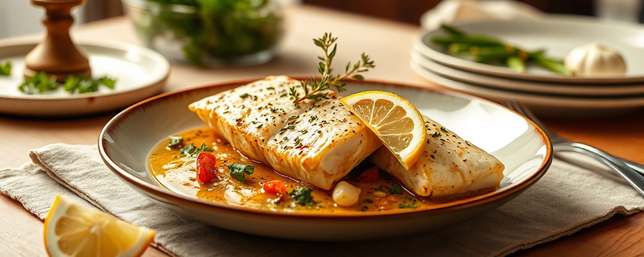 Chipotle-Kissed Poached Haddock with Mediterranean Herbs