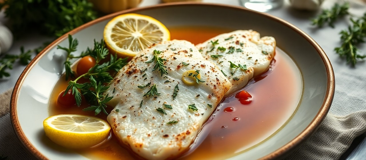 Chipotle-Kissed Poached Haddock with Mediterranean Herbs