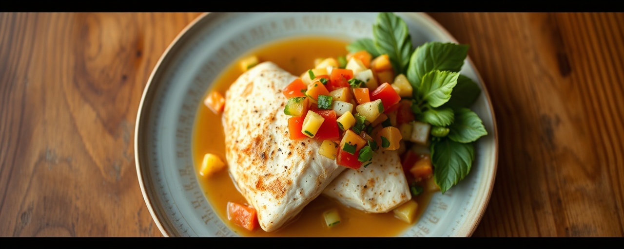 Chipotle-Kissed Poached Mahi-Mahi with Tropical Salsa
