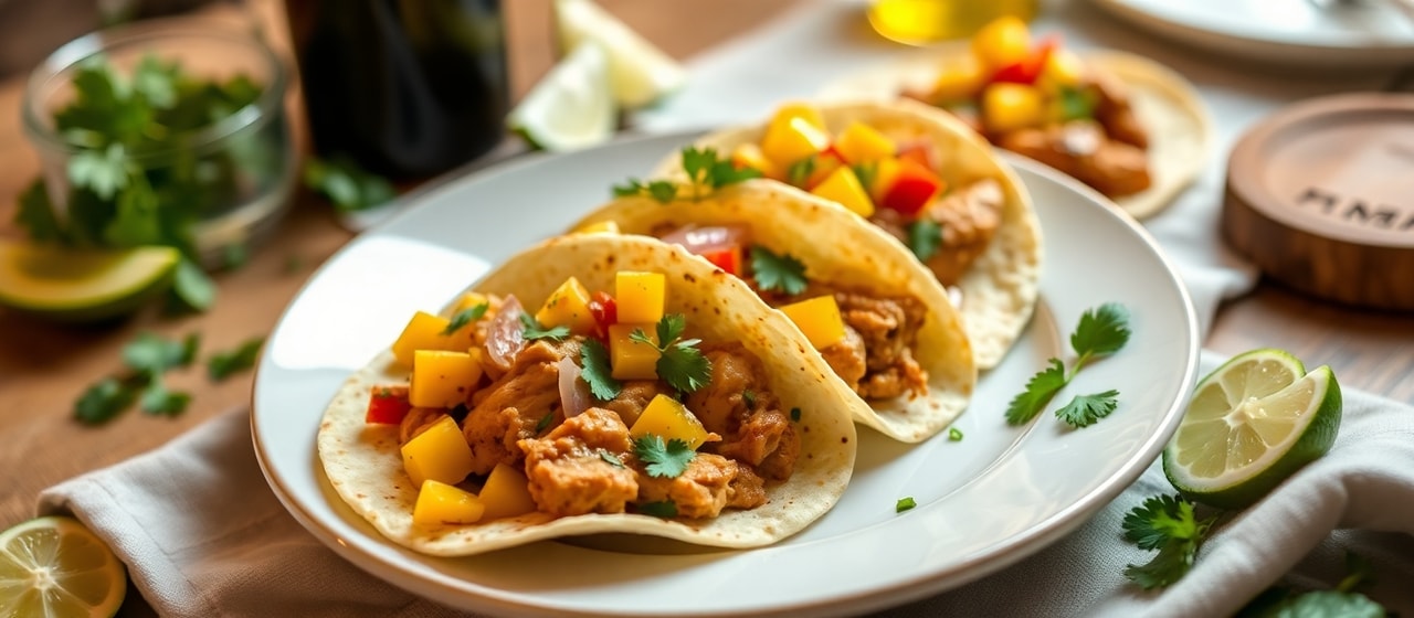 Chipotle Lime Chicken Tacos with Mango Salsa