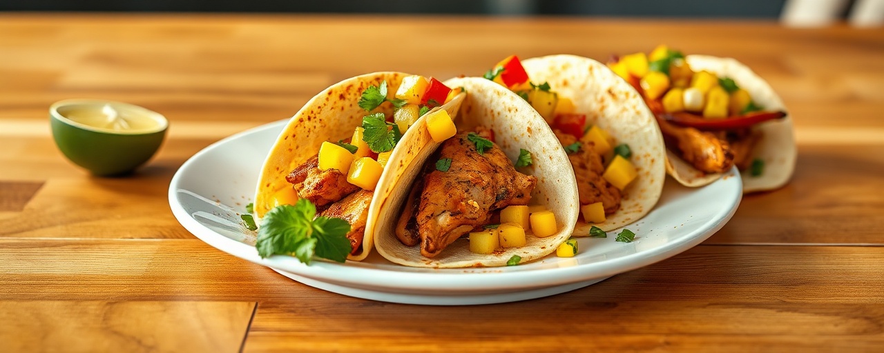 Chipotle Lime Chicken Tacos with Mango Salsa