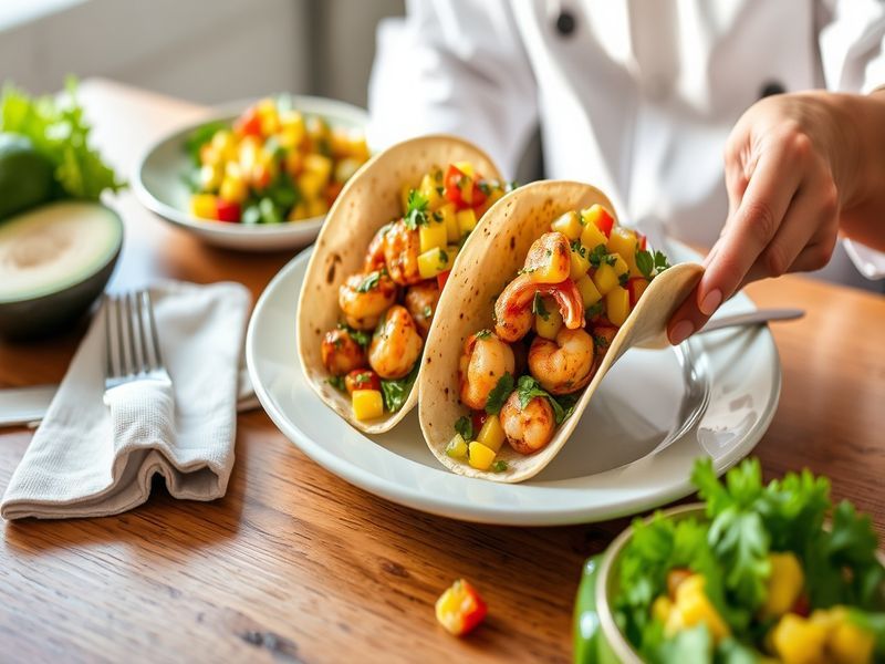 Chipotle Lime Shrimp Tacos with Mango Salsa