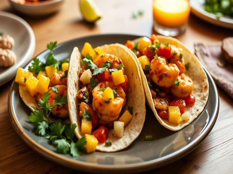 Chipotle Lime Shrimp Tacos with Mango Salsa