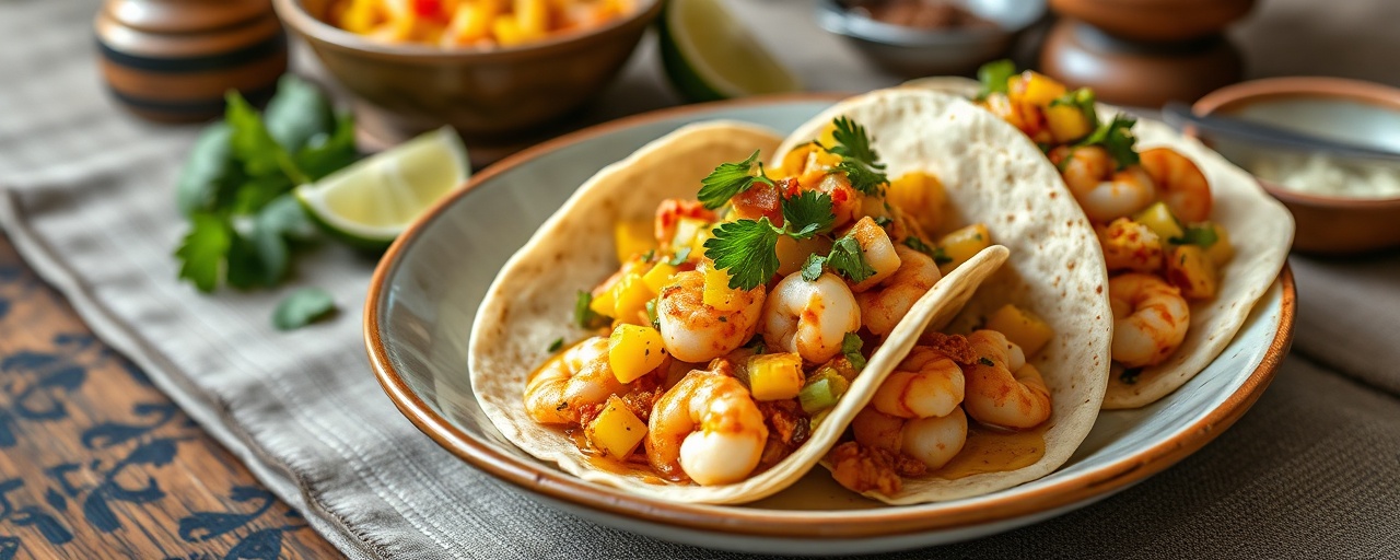 Chipotle Lime Shrimp Tacos with Mango Salsa