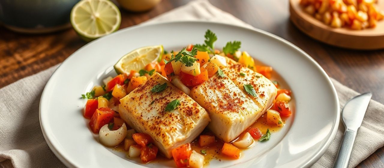 Chipotle-Lime Steamed Mahimahi with Tropical Salsa