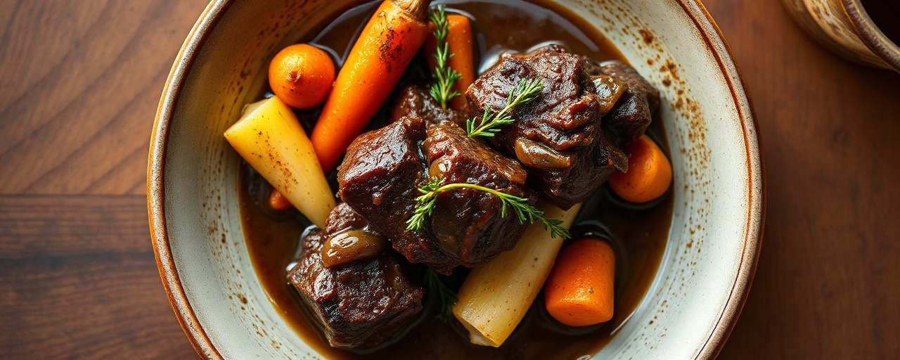 Clay Pot Braised Scottish Lamb Shanks with Black Garlic and Whisky Glaze