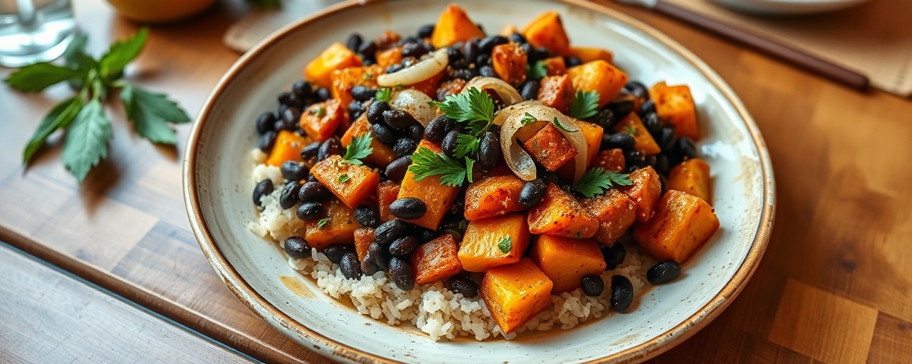 Coconut-Braised Chipotle Sweet Potato and Black Beans