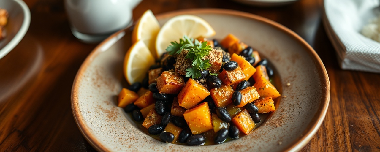 Coconut-Braised Chipotle Sweet Potato and Black Beans