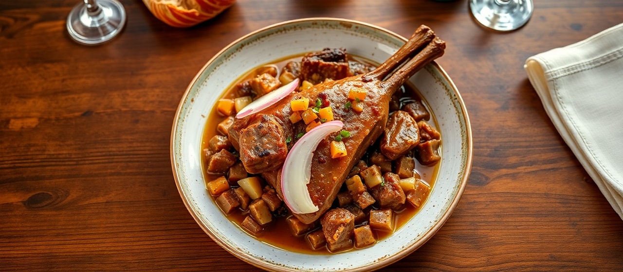 Cordero Estofado con Sumac y Naranja