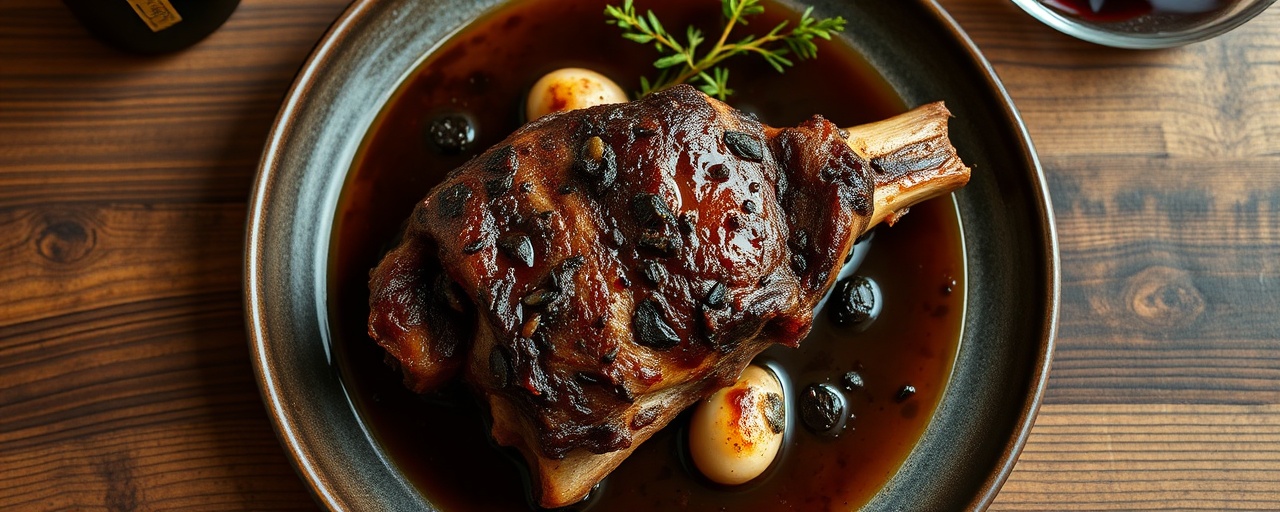 Cordero Sous-Vide con Mojo de Ajo Negro