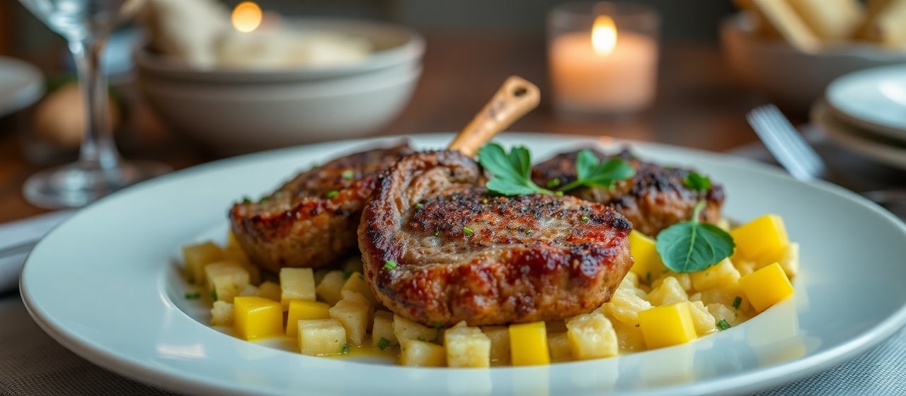 Crispy American Lamb & Haddock Patties with Sweet Corn Succotash