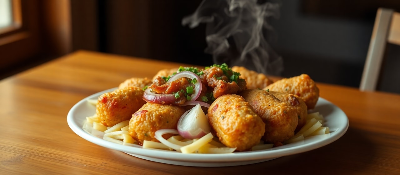 Croquetas de Yuca con Cerdo y Granada