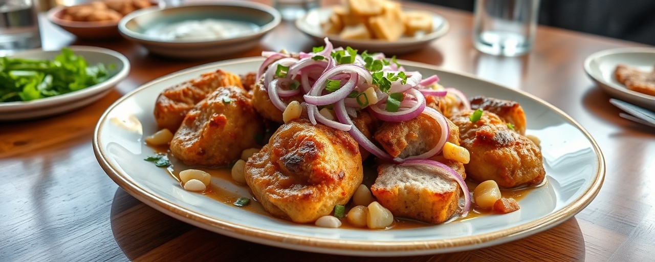 Croquetas de Yuca con Cerdo y Granada