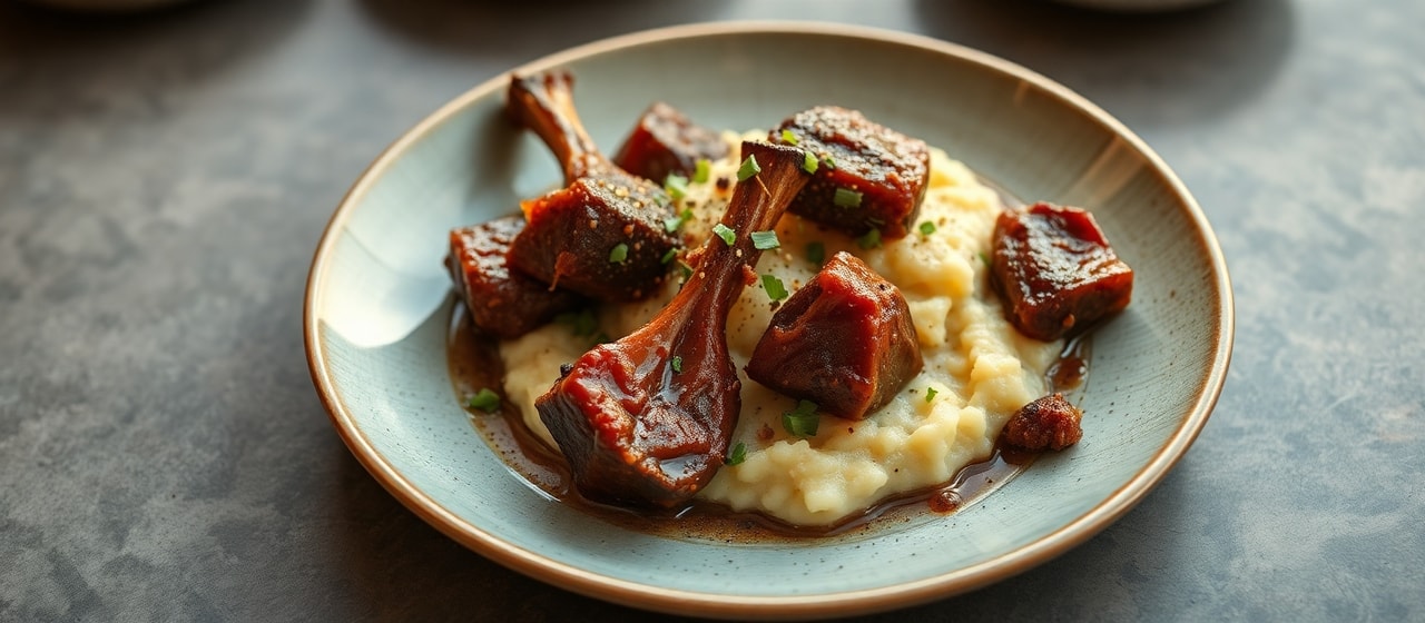 Cured Caribbean Spiced Lamb Shanks with Coconut Root Mash