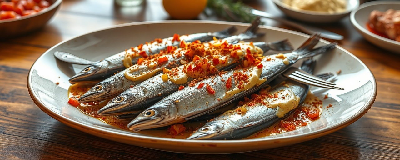 Cured Moroccan Sardines with Spiced Preserved Lemon & Tahini Dressing