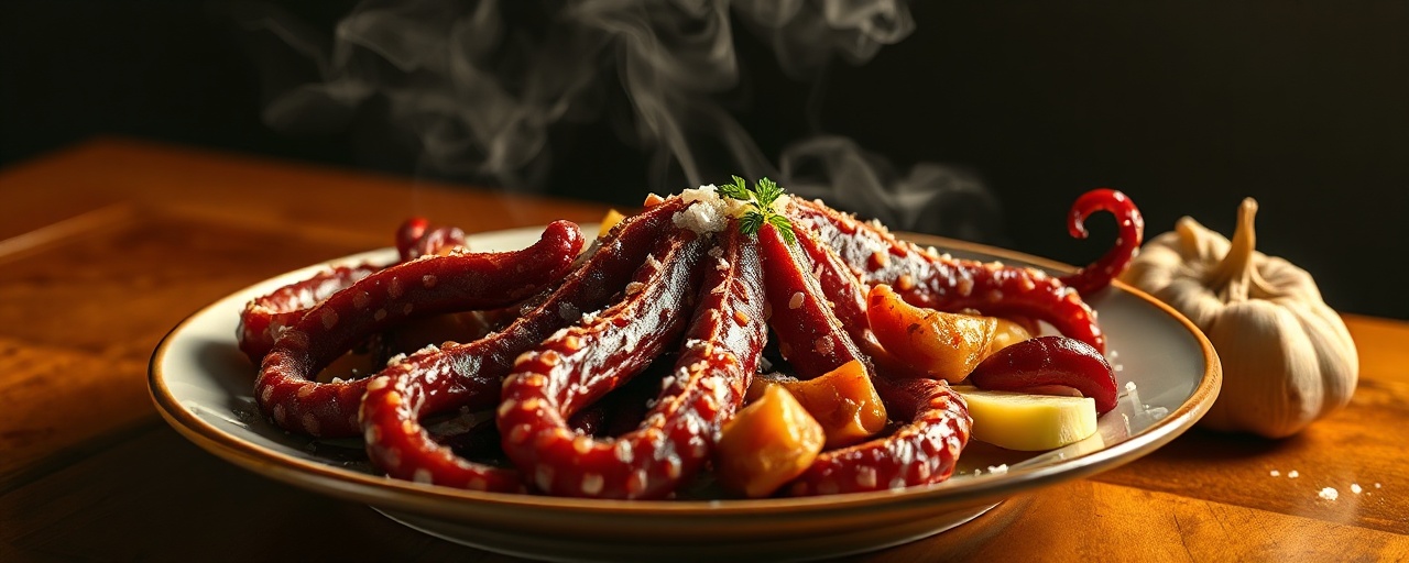 Cured Octopus and Chicken Paprika Nudle