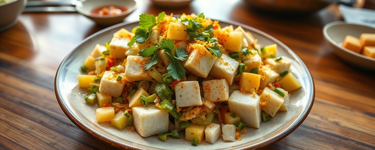 Cured Tofu and Green Mango Salad