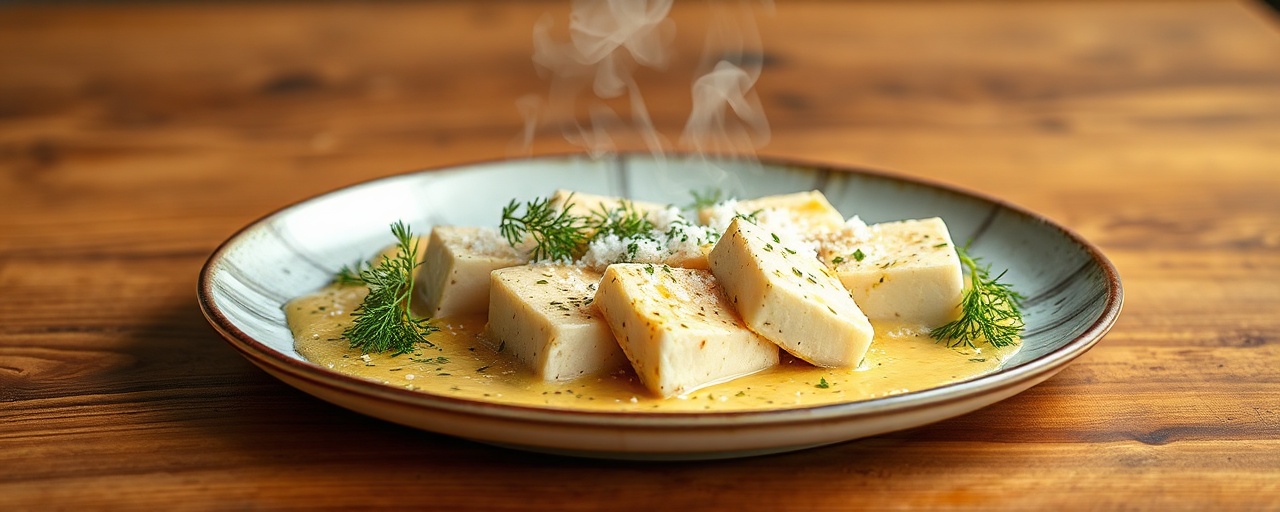 Cured Tofu "Gravlax" with Dill Mustard Sauce