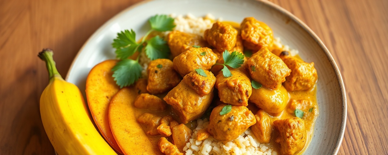 Curried Coconut Chicken with Plantains