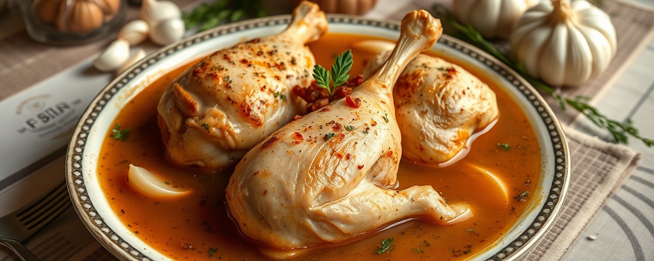 Dajaj Maseqooh bel Galangal (Poached Egyptian Chicken with Spiced Broth and Galangal)