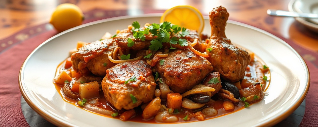 Dajaj Mfermen Bil Tamr Hindi Wal Hamad Mragad (Fermented Tamarind Chicken Tagine with Preserved Lemon)