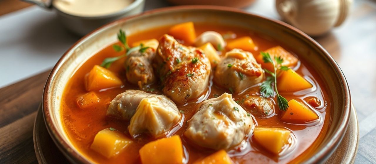 Édesburgonya Csirkepörkölt (Sweet Potato Chicken Stew)