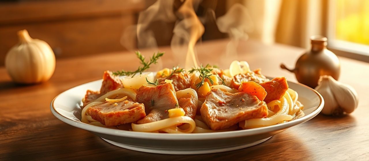 Duszone Boczek z Kapusta i Jabłkami