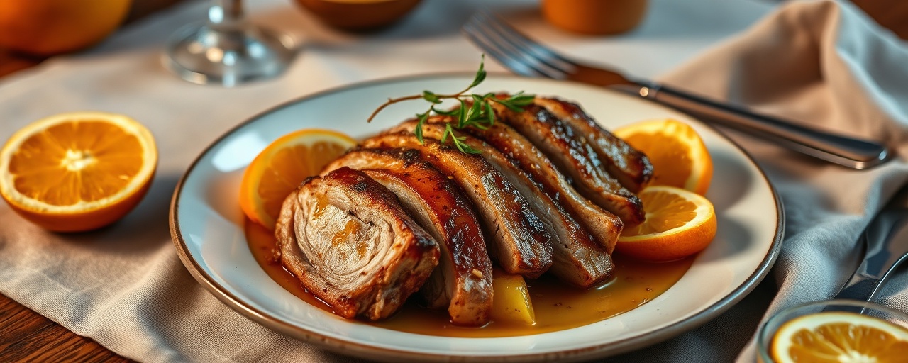 Ecuadorian Roasted Pork Loin with Cardamom-Orange Glaze and Yuca