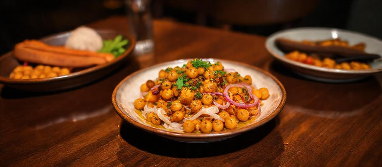 Egyptian Flash-Fried Butternut Squash with Spiced Chickpeas
