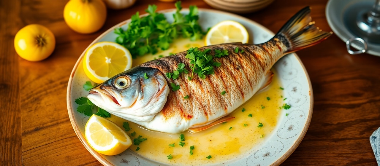 Egyptian Grilled Sea Bass with Lemongrass and Coriander