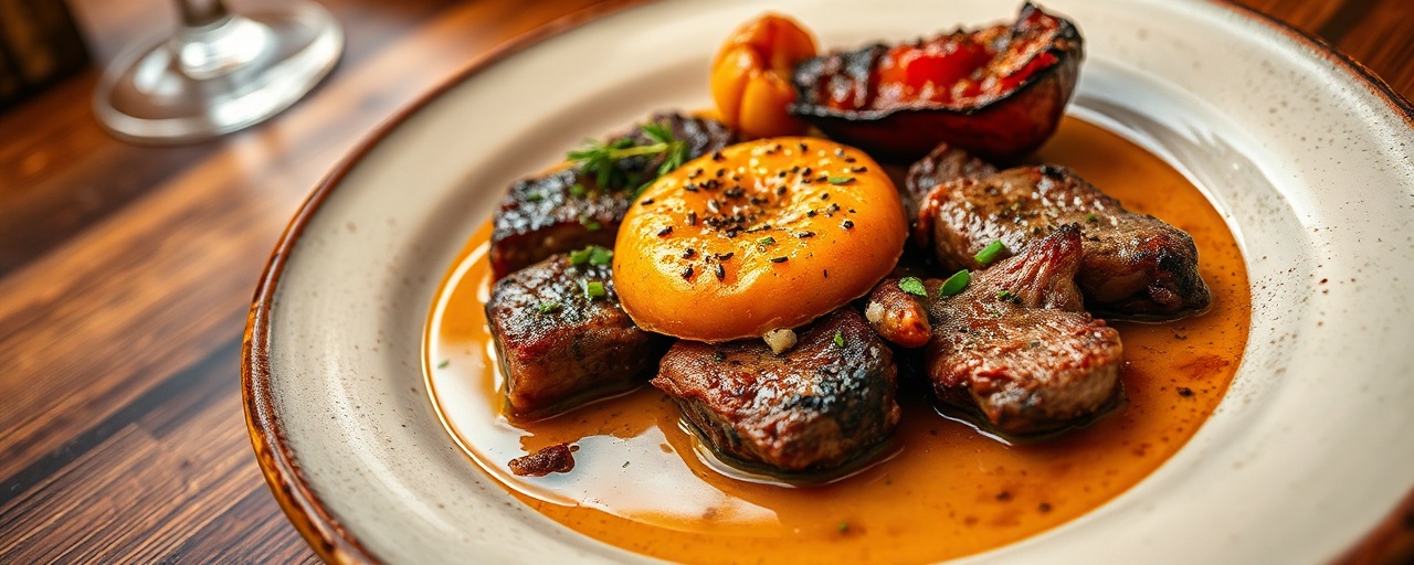 Entraña a la Parrilla con Salsa Criolla de Tahini