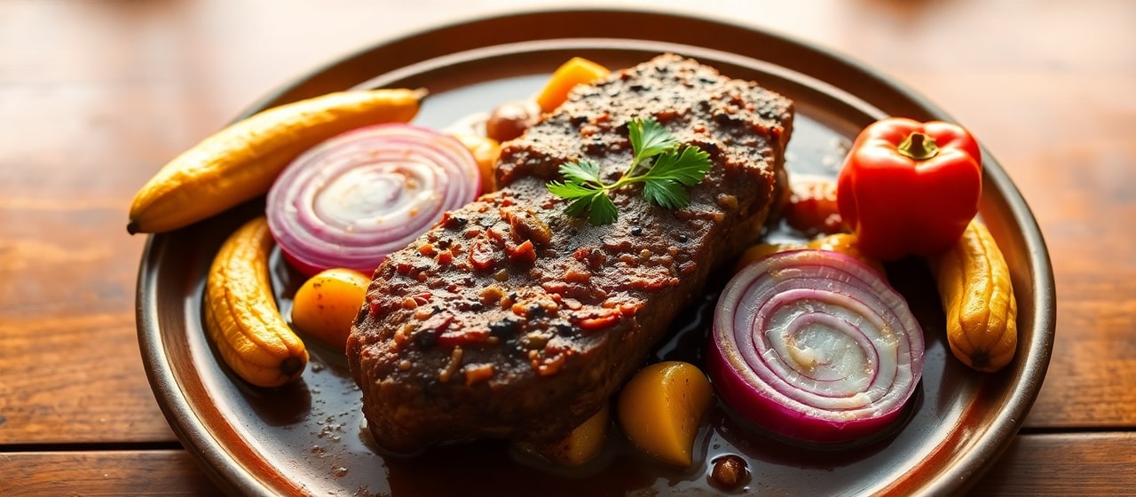 Estofado de Carne y Plátano al Horno de Barro