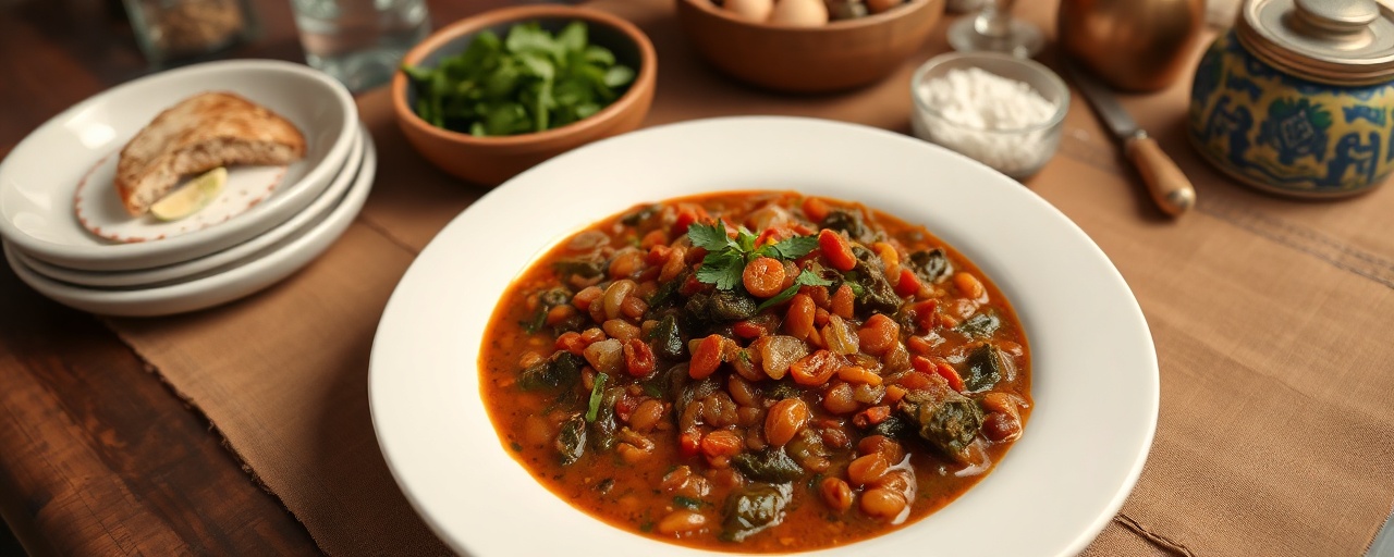 Ethiopian Misir Wot with Gomen (Spicy Red Lentil Stew with Collard Greens)