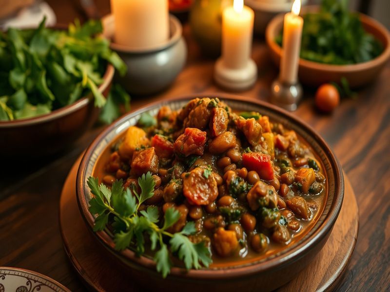 Ethiopian Spiced Red Lentil and Collard Green Stew