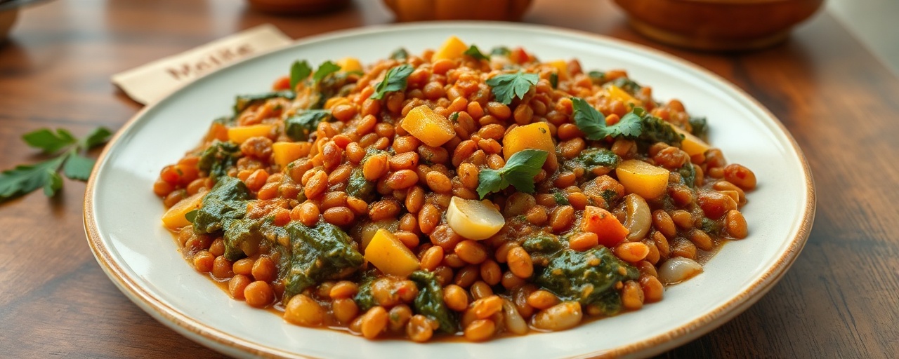 Ethiopian Spiced Red Lentil and Collard Green Stew