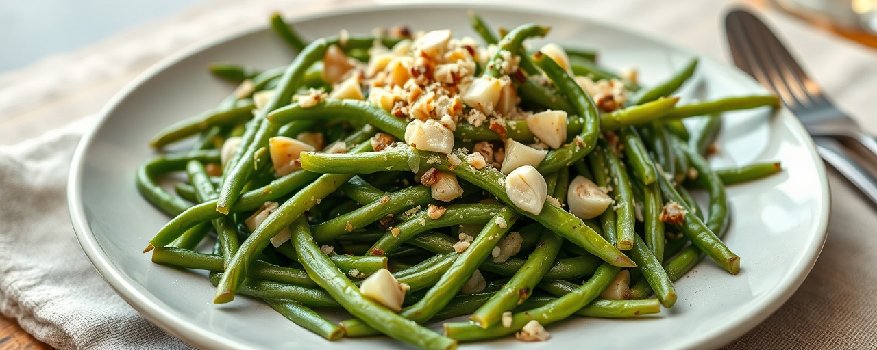 Fermented Green Bean Salad with Tahini-Garlic Dressing