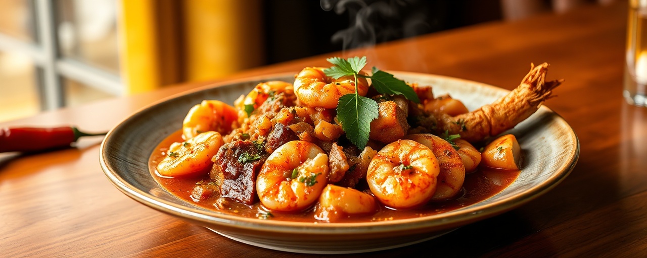 Fermented Tamarind Shrimp and Andouille Stew
