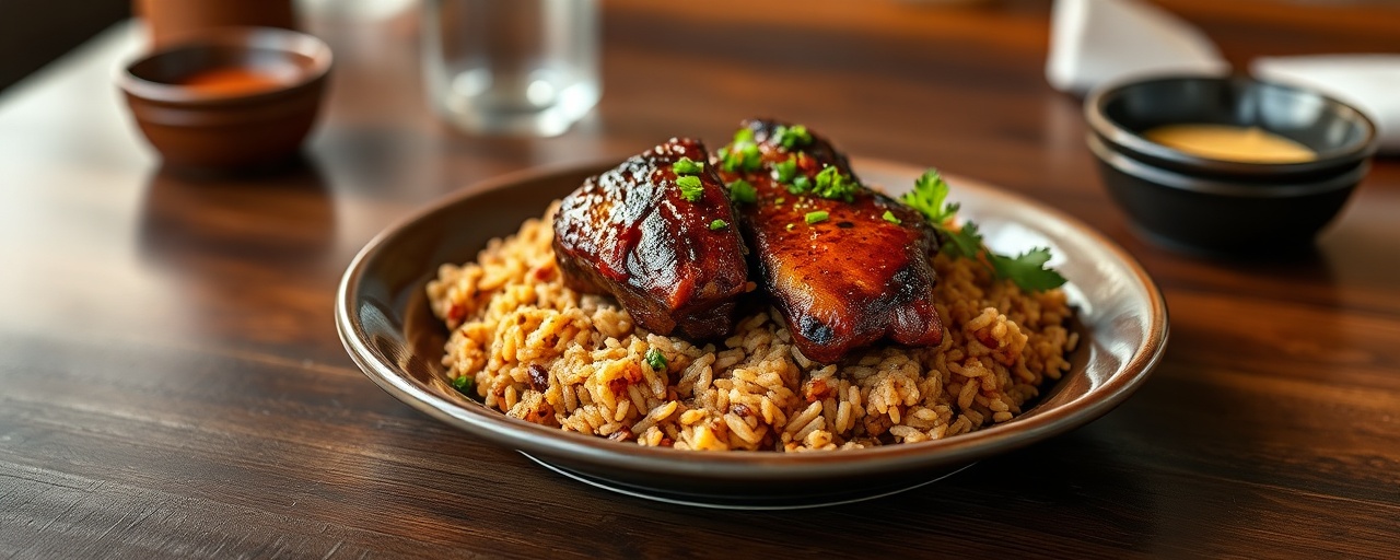 Fire-Roasted Cajun Short Ribs with Dirty Rice