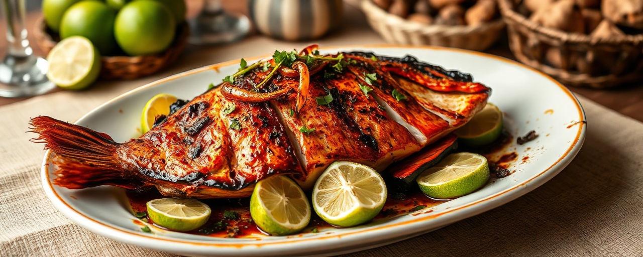 Fire-Roasted Caribbean Snapper with Black Garlic Glaze