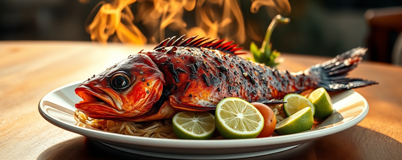 Fire-Roasted Caribbean Snapper with Black Garlic Glaze