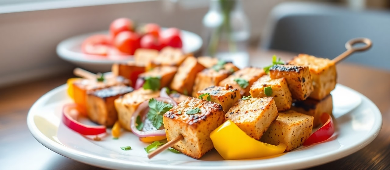 Fire-Roasted Mediterranean Tofu Skewers