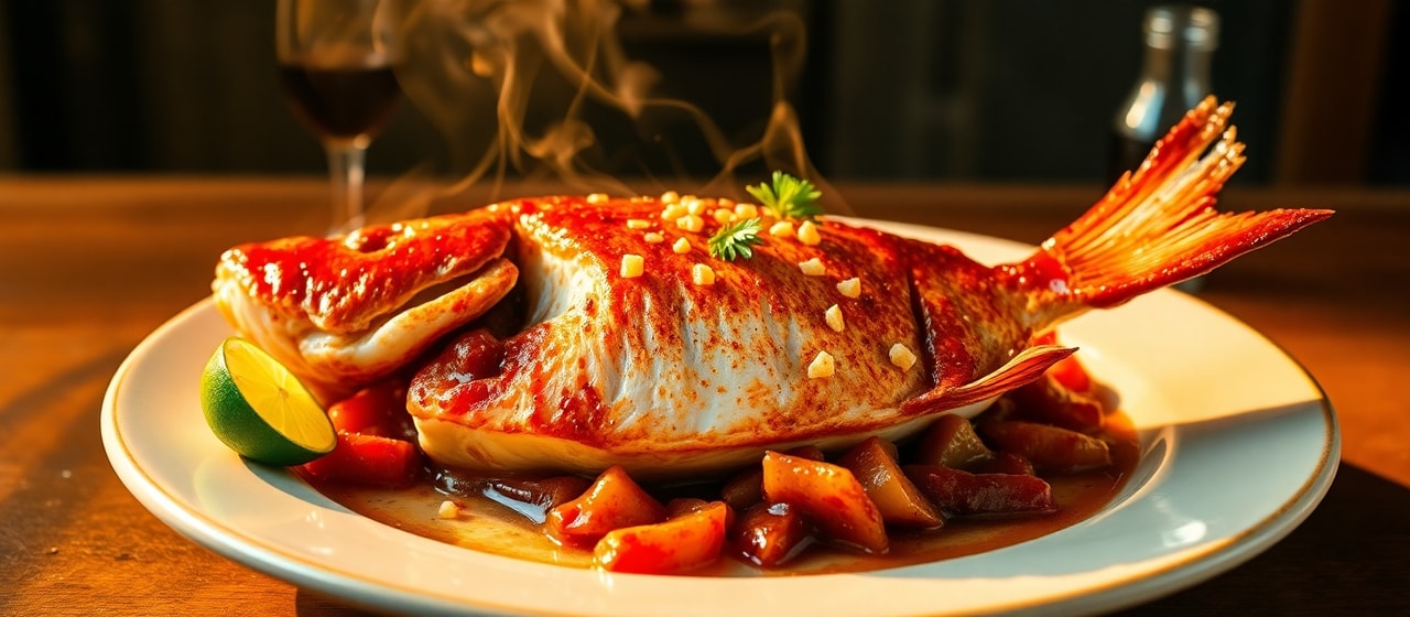 Fire-Roasted Miso-Glazed Thai Snapper