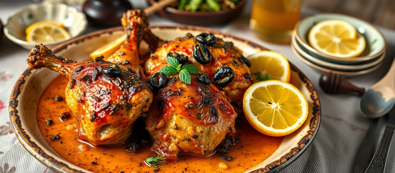 Fire-Roasted Moroccan Chicken with Black Garlic and Preserved Lemon Glaze